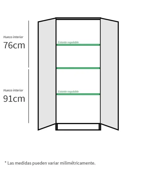 Armario multiusos Carles con 3 estantes acabado roble cambrian, 180cm(alto) 60cm(ancho) 35cm(fondo)
