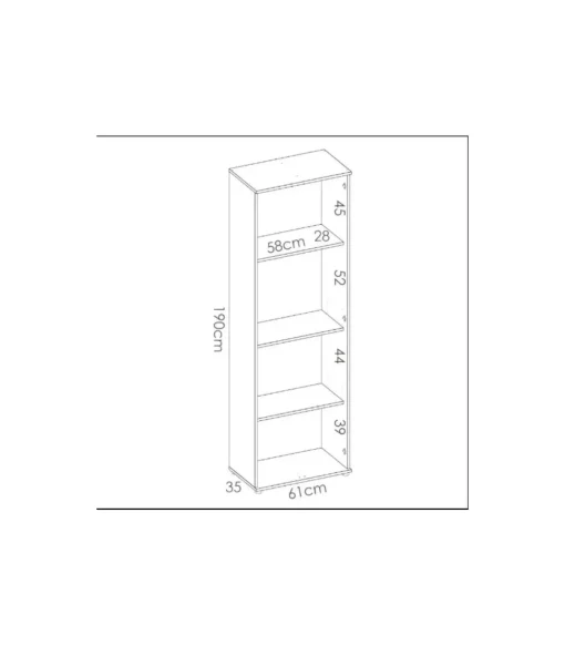 Armario multiusos Diego acabado blanco 2 puertas 3 estantes, 61 cm(ancho) 190 cm(altura) 35 cm(fondo)