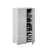 Armario multiusos Gema 2 Puertas acabado Color Blanco Brillo y Cemento, Medidas: 103 cm (Alto) x 55 cm (Ancho) x 36 cm (Fondo)