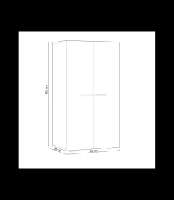 Armario multiusos Gema 2 Puertas acabado Color Blanco Brillo y Cemento, Medidas: 103 cm (Alto) x 55 cm (Ancho) x 36 cm (Fondo)