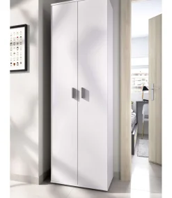 Armario multiusos Luna en acabado blanco 2 puertas 6 estantes 61 cm(ancho) 190 cm(altura) 35 cm(fondo)