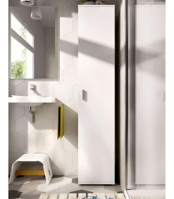 Armario multiusos Luna en acabado blanco multiusos 1 puerta 39 cm(ancho) 190 cm(altura) 35 cm(fondo)