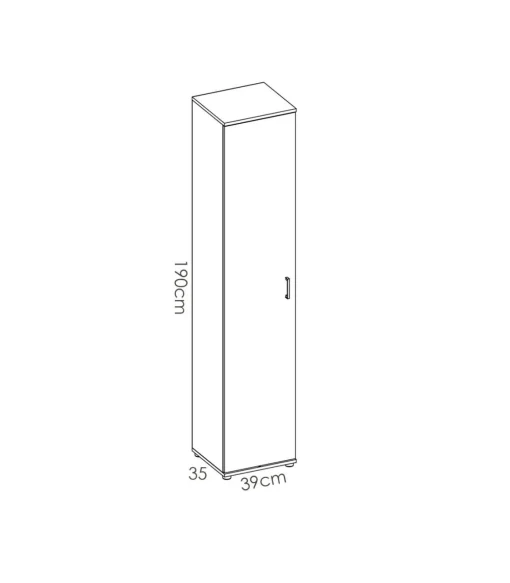 Armario multiusos Luna en acabado blanco multiusos 1 puerta 39 cm(ancho) 190 cm(altura) 35 cm(fondo)