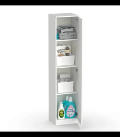 Armario multiusos Tibet acabado blanco mate, 40 cm(ancho) 180 cm(altura) 35 cm(fondo)