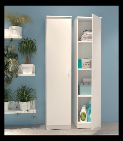 Armario multiusos Tibet acabado blanco mate, 40 cm(ancho) 180 cm(altura) 35 cm(fondo)