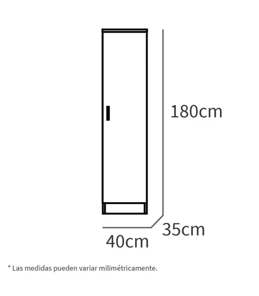 Armario multiusos Tibet acabado blanco mate, 40 cm(ancho) 180 cm(altura) 35 cm(fondo)