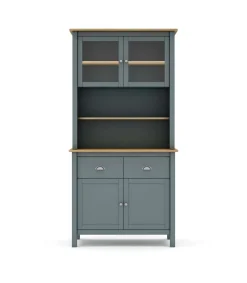 Armario multiusos tipo buffet 4 puertas 2 cajones Miguel acabado verde kaki/roble, 180.5cm(alto) 90cm(ancho) 40cm(largo)