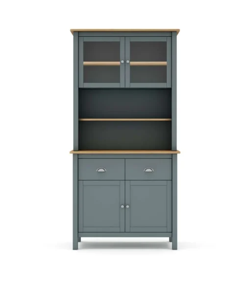 Armario multiusos tipo buffet 4 puertas 2 cajones Miguel acabado verde kaki/roble, 180.5cm(alto) 90cm(ancho) 40cm(largo)