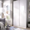 Armario puertas correderas Lupión en blanco brillo. Ancho 100 x fondo 50 x alto 204 cm.