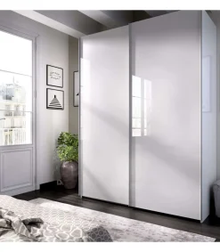 Armario puertas correderas Lupión acabado blanco 204 cm(alto)150 cm(ancho)65 cm(largo