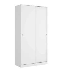 Armario puertas correderas Lupión en blanco brillo. Ancho 100 x fondo 50 x alto 204 cm.