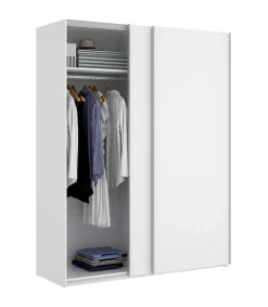 Armario puertas correderas Lupión acabado blanco 204 cm(alto)150 cm(ancho)65 cm(largo