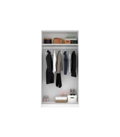 Armario puertas correderas Lupión en blanco brillo. Ancho 100 x fondo 50 x alto 204 cm.