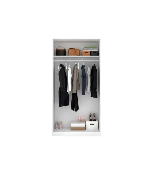 Armario puertas correderas Lupión en blanco brillo. Ancho 100 x fondo 50 x alto 204 cm.