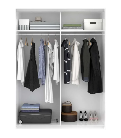 Armario puertas correderas Lupión acabado blanco 204 cm(alto)150 cm(ancho)65 cm(largo