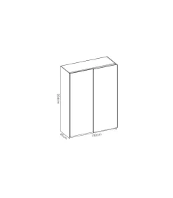 Armario puertas correderas Lupión acabado blanco 204 cm(alto)150 cm(ancho)65 cm(largo