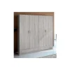 Armario ropero 4 puertas abatibles 2 cajones Lorena acabado artico, 196cm(alto) 200cm(ancho) 50cm(largo)