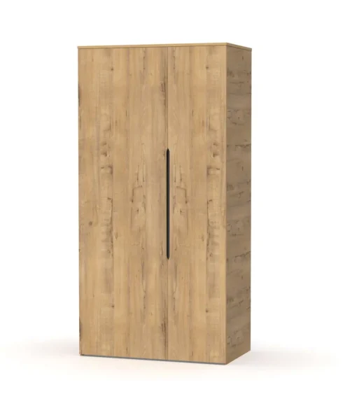 Armario ropero 2 puertas abatibles Noa acabado roble gold, 100cm(ancho) 200cm(altura) 57cm(fondo)