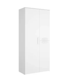 Armario ropero 3 puertas abatibles acabado blanco, 205cm(alto) 90cm(ancho) 52cm(largo)