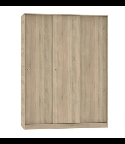 Armario ropero 3 puertas correderas Tibet acabado roble cambrian, 200 cm(alto)150 cm(ancho)55 cm(fondo)