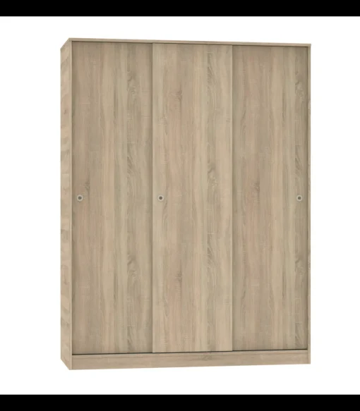 Armario ropero 3 puertas correderas Tibet acabado roble cambrian, 200 cm(alto)150 cm(ancho)55 cm(fondo)
