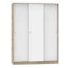 Armario ropero 3 puertas correderas Tibet acabado roble cambrian-blanco, 200 cm(alto)150 cm(ancho)55 cm(fondo)