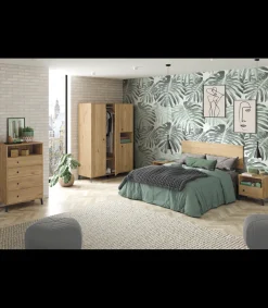 Armario ropero 4 puertas y hueco Camila 200 cm(alto)150 cm(ancho)55 cm(fondo)