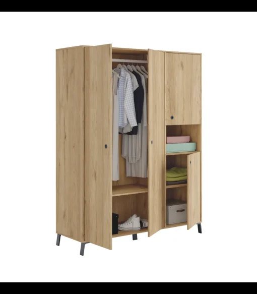 Armario ropero 4 puertas y hueco Camila 200 cm(alto)150 cm(ancho)55 cm(fondo)