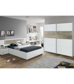 Armario ropero Linuss de 180 cm de 2 puertas correderas 200 cm alto x 180 cm ancho x 60 cm fondo