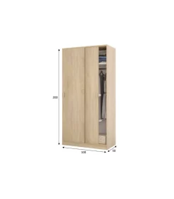 Armario ropero puertas correderas roble canadian. 200cm(alto). 100cm(ancho). 50cm(fondo).