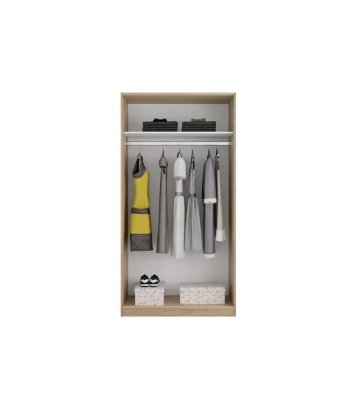 Armario ropero puertas correderas roble canadian. 200cm(alto). 100cm(ancho). 50cm(fondo).