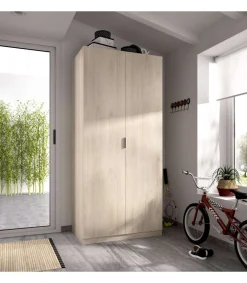 Armario ropero Sabiote con 2 puertas abatibles en roble natural 184 cm(alto)81 cm(ancho)52 cm(largo)