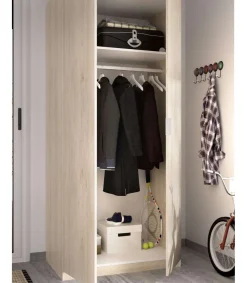 Armario ropero Sabiote con 2 puertas abatibles en roble natural 184 cm(alto)81 cm(ancho)52 cm(largo)