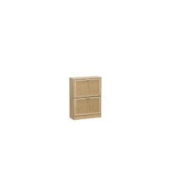Armario Zapatero 2 Puertas abatibles Decor acabado pino/rattan, 60cm(ancho) 82cm(altura) 24cm(fondo)