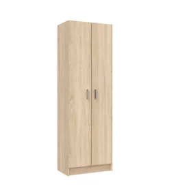 Armario zapatero Milan 2 puertas en acabado roble. 59 cm(ancho) 180 cm(altura) 37 cm(fondo)