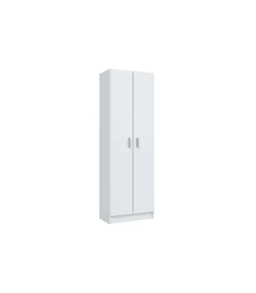 Armario zapatero Milan 2 puertas en acabado blanco 59 cm(ancho) 180 cm(altura) 37 cm(fondo)
