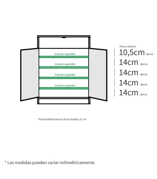 Armario Zapatero o recibidor Berlin en blanco y roble. 75 cm(ancho) 101 cm(altura) 36 cm(fondo)