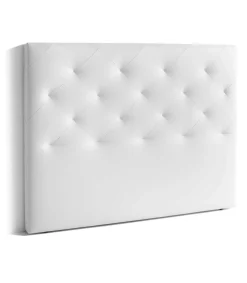 Cabecero Nadia para colchón de 150cm tapizado blanco, 160cm(ancho) 120cm(alto) 9cm(fondo)