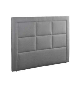 Cabecero Napoles tapizado en tela antimanchas gris. 130 cm (alto), 145 cm (ancho), 7 cm (fondo).