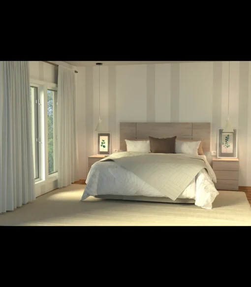 Cabecero para cama matrimonio Elsa acabado roble aurora, 50 cm(altura)160 cm(ancho)