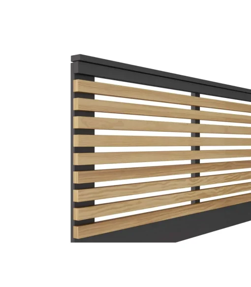 Cabecero para cama matrimonio Julen acabado bocamina/cera, fondo: 5cm Ancho: 146cm Alto: 100cm