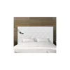Cabecero Romo tapizado en polipiel blanco. 130 cm (alto), 160 cm (ancho), 7 cm (fondo).