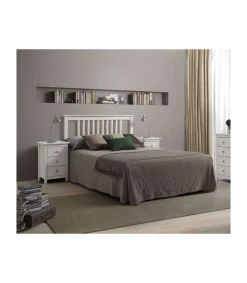 Cabecero Tabac pino macizo para cama en acabado blanco translucido 100 cm(alto)147 cm(ancho)