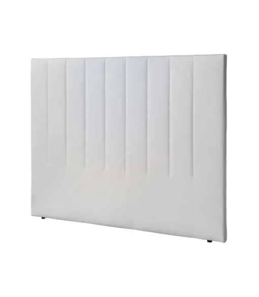 Cabecero Turín tapizado en polipiel blanco. 130cm(alto) 160cm(ancho) 7cm(fondo).