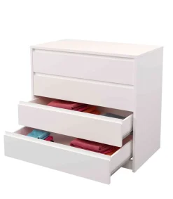 Cajonera 4 cajones Toledo acabado en blanco. 74cm(alto) 80cm(ancho) 45cm(fondo)