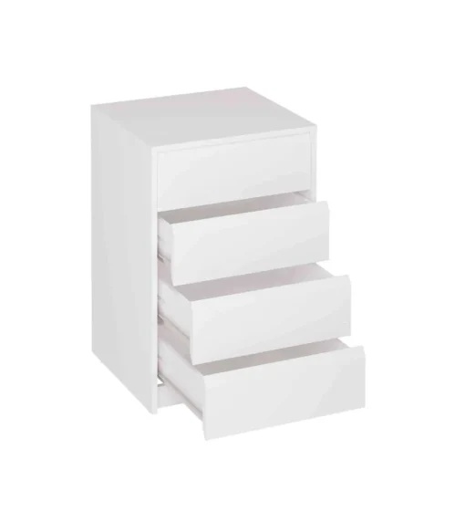 Cajonera Madrid de 50 cm con 4 cajones en blanco. 73,4 cm(alto)50 cm(ancho)45 cm(fondo)