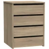 Cajonera Turin acabado roble, 63,5 cm(alto)46 cm(ancho)45 cm(fondo)