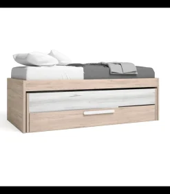 Cama compacta Flash acabado roble sahara/blanco, 62cm(alto) 202cm(ancho) 98cm(largo)
