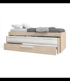 Cama compacta Flash acabado roble sahara/blanco, 62cm(alto) 202cm(ancho) 98cm(largo)