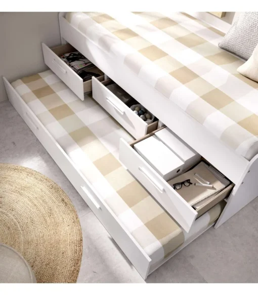 Cama compacta Rala de 90 cm en blanco 67.5 cm(alto)194.3cm(ancho)95 cm(largo)